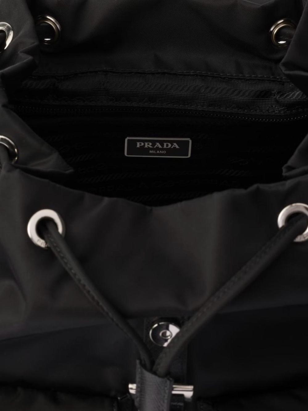 Prada Black Nylon Drawstring and Buckle Backpack for Men - Picture 5 of 6